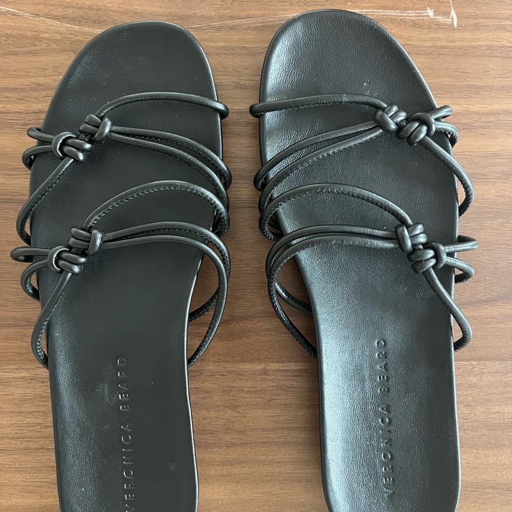 Veronica Beard Black Minimalist Sandals